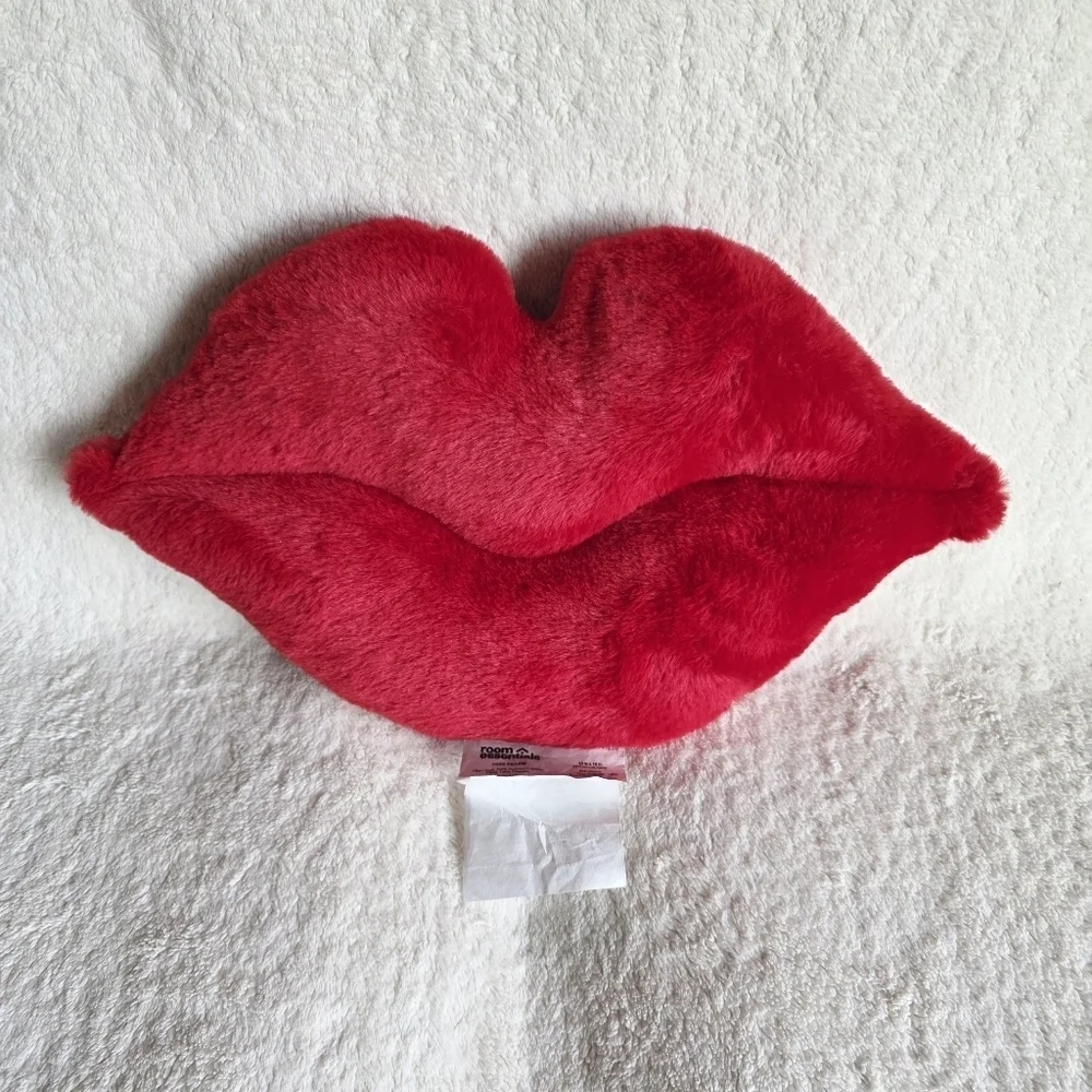 NWT Target 2025 Room Essentials Plush Lip Shaped Toss Red pillow, home decor